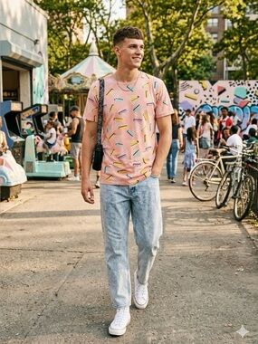 Knickerbocker Vintage Design 1980s Retro Geometric T-Shirt Men’s Size XLT